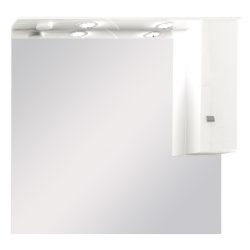   Toscano fürdőszoba tükör 99 cm LED megvilágítással, szekrénnyel, magasfényű festett fehér
