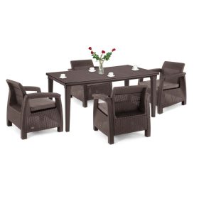 Corfu duo kerti bútor garnitúra futura asztallal barna