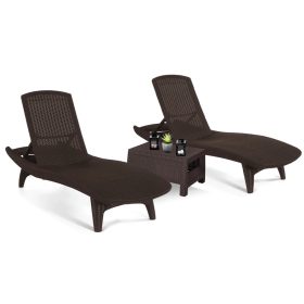 Pacific duo kerti nyugágy set Corfu asztallal barna