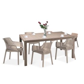 Elody 6+1 kerti bútor garnitúra szett cappuccino