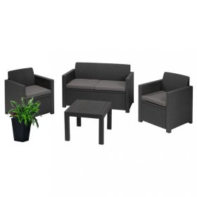 Alabama flower kerti bútor garnitúra grafit színben