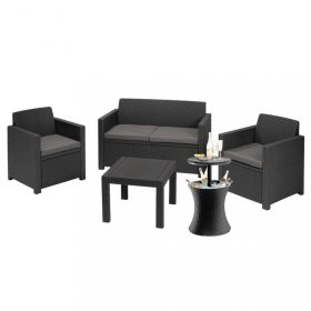 Alabama Party kerti bútor garnitúra grafit színben