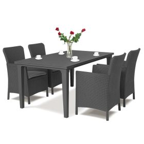 Futon 4+1 kerti bútor garnitúra grafit