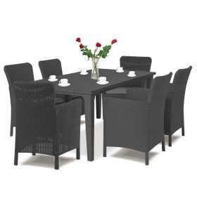 Futon 6+1 kerti bútor garnitúra grafit