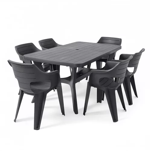 Natalie 6+1 kerti bútor garnitúra szett grafit