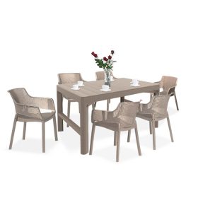 Elyon 6+1 kerti bútor garnitúra szett cappuccino