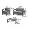 Corfu Lyon II Duo 4+1 kerti bútor garnitúra szett grafit színben