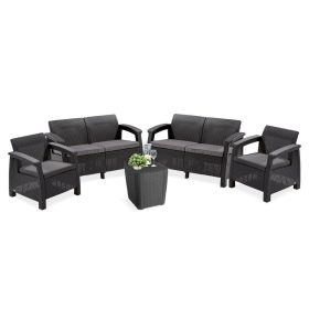 Corfu Big kerti bútor garnitúra luzon asztallal grafit