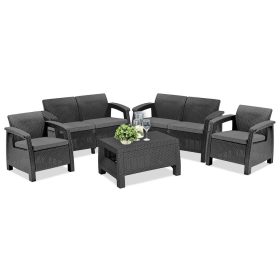 Corfu Big kerti bútor garnitúra szett grafit színben