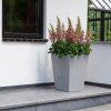 Beton magas műanyag virágcserép 40 cm világosszürke