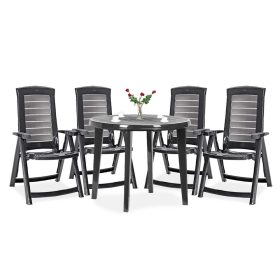 Lisaro 4+1 kerti bútor garnitúra szett grafit