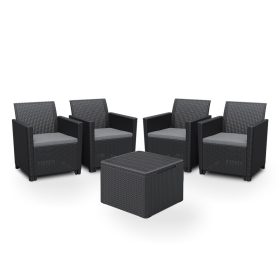 Claire II 4 személyes kerti bútor garnitúra grafit