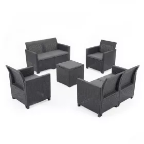 Claire IV 6 személyes kerti bútor garnitúra vigo tárolós asztallal grafit