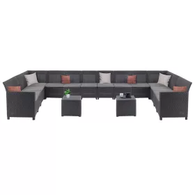 Claire IV 14 személyes kerti bútor garnitúra vigo tárolós asztallal grafit