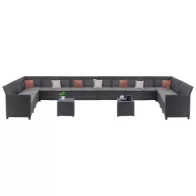 Claire IV 18 személyes kerti bútor garnitúra vigo tárolós asztallal grafit