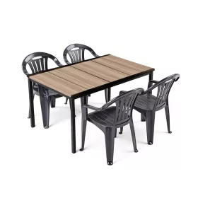 Rowen 4+1 kerti bútor garnitúra szett kőris-grafit