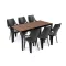 Parker Large 6+1 kerti bútor garnitúra szett dió-grafit