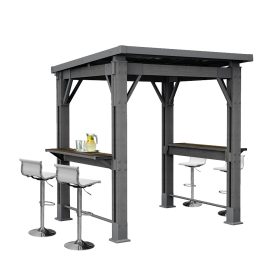 Kerti grill pavilon, pulttal, tetővel grafit