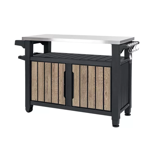 Decocoat unity műanyag xl kerti grill asztal 207l kőrisfa