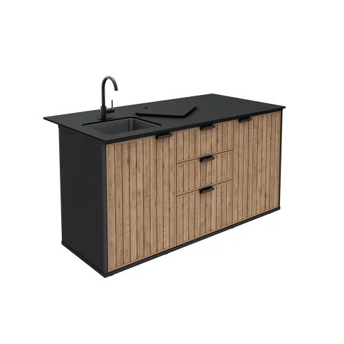 Deco compact kültéri konyha mosogatóval csapteleppel grafit