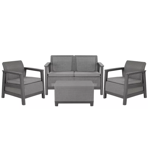 Scandi Box linea duo kerti bútor szett jute tárolós asztallal