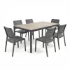 Porto Nova Prime 160 6+1 kerti bútor garnitúra szett kőris-grafit