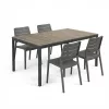 Porto Nova Prime 160 4+1 kerti bútor garnitúra szett dió-grafit