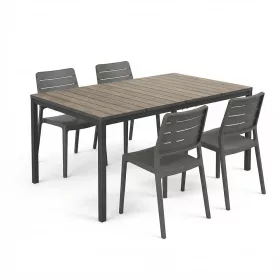 Porto Nova Prime 160 4+1 kerti bútor garnitúra szett dió-grafit