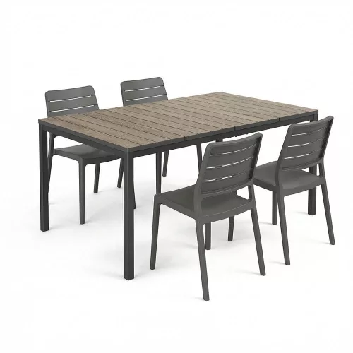 Porto Nova Prime 160 4+1 kerti bútor garnitúra szett dió-grafit