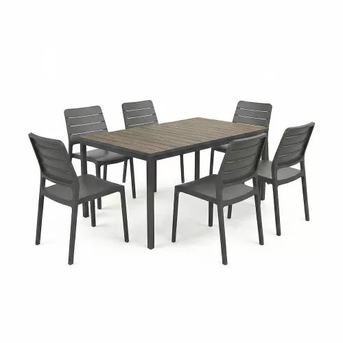 Porto Nova Prime 160 6+1 kerti bútor garnitúra szett dió-grafit