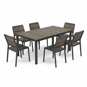 Porto Nova 160 6+1 kerti bútor garnitúra szett dió-grafit