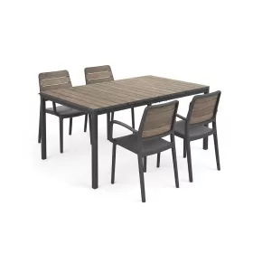 Porto Nova 160 4+1 kartámaszos kerti bútor garnitúra szett dió-grafit