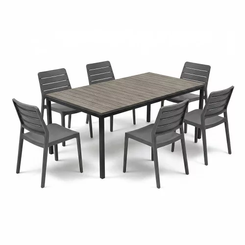 Porto Nova Prime 200 6+1 kerti bútor garnitúra szett dió-grafit