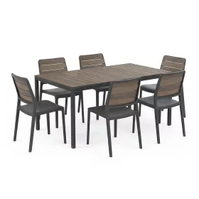Porto Nova 200 6+1 kerti bútor garnitúra szett dió-grafit