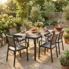 Porto Nova 200 6+1 kartámaszos kerti bútor garnitúra szett dió-grafit