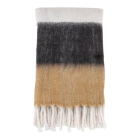 Sintra takaró, fekete-fehér-barna 170x130 cm