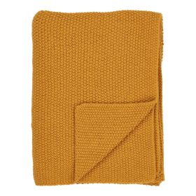 Santos takaró, újrahasznosított pamut, okker 130x170 cm