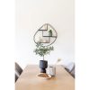 Wrexham fali polc, 3 polc, organikus forma, acél, fekete 60x12x60 cm