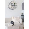 Wrexham fali polc, 3 polc, organikus forma, acél, fekete 60x12x60 cm