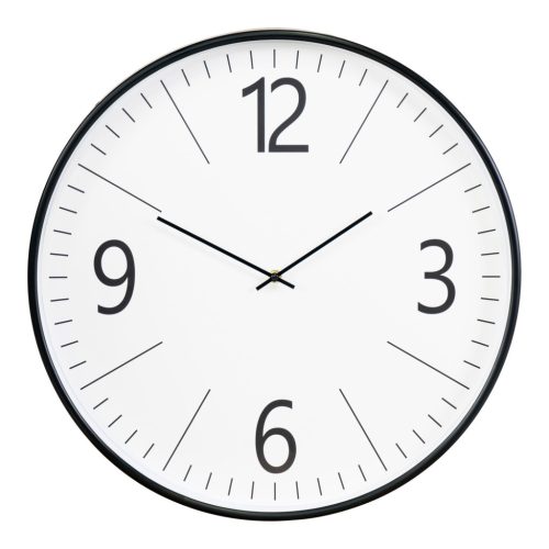 Biel falióra, műanyag, fekete, fehér, hangtalan, 51 cm
