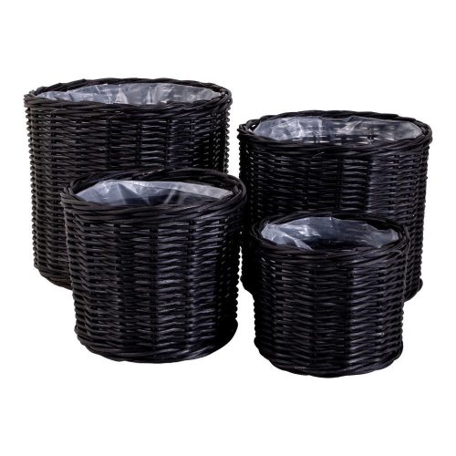 Bogor kosarak, kubu rattan, fekete 4 db