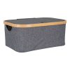 Noto kosár, bambusz/textil, sötétszürke, 38x26x16 cm