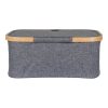 Noto kosár, bambusz/textil, sötétszürke, 38x26x16 cm