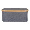Noto kosár, bambusz/textil, sötétszürke, 38x26x16 cm