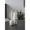 Gyertyatartó, cement, fehér, 2db