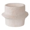 Gyertyatartó, cement, fehér, 2db