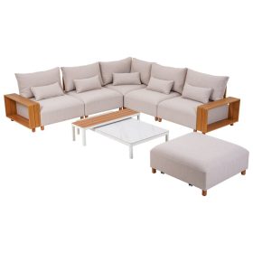 KALEM moduláris kerti sarokgarnitúra bézs