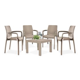 Rosali 4+1 kerti bútor garnitúra szett cappuccino
