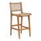 Derby bárszék, teak fa/polyrattan, natúr