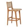 Derby bárszék, teak fa/polyrattan, natúr